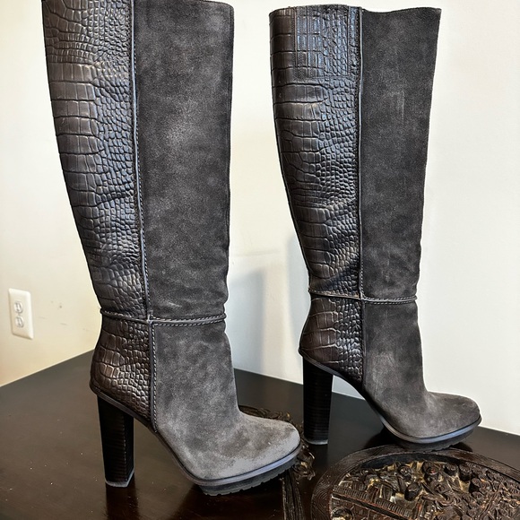 BCBGMaxAzria Charcoal Heeled Boots